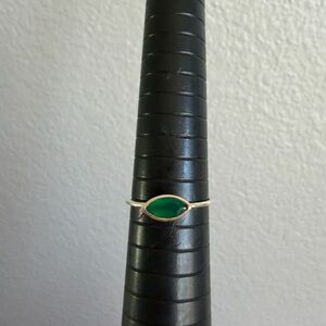 Elegant Green Stone Gold Ring